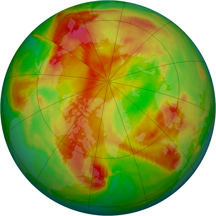 Arctic ozone map for 05 May 1985